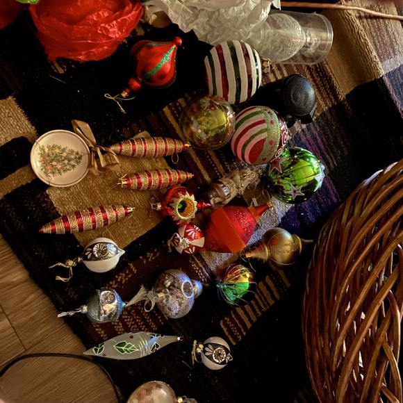 19 Th century hand blown glass Xmas ornaments